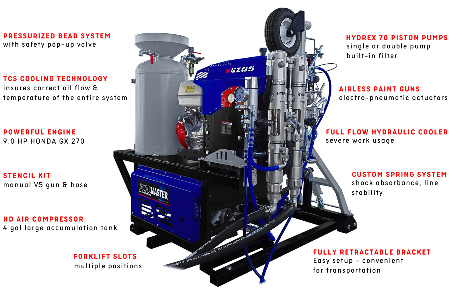 truck mounted road marking kit vezos roadmaster 2.5 - line striping truck