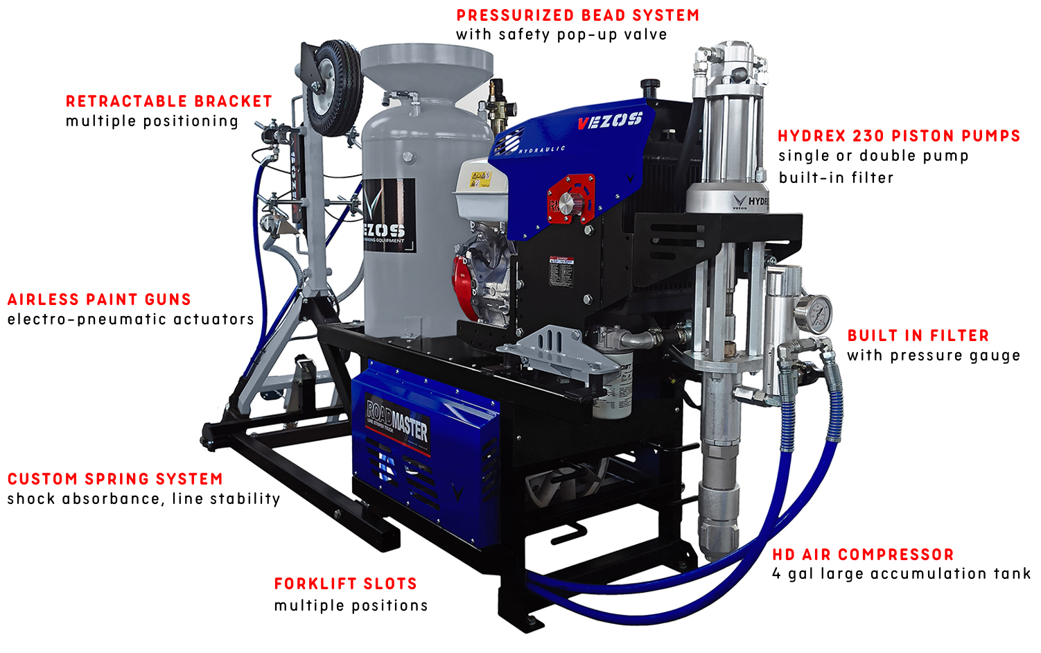 truck mounted line striping kit vezos roadmaster 3.5 - road marking truck