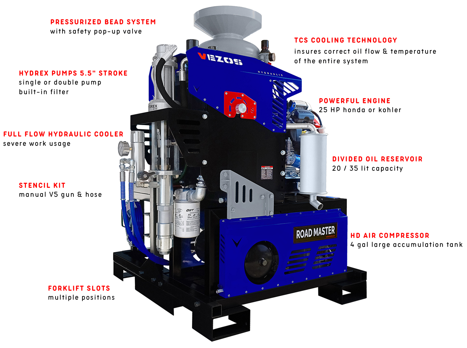 truck mounted road marking kit vezos roadmaster 5 - line striping truck