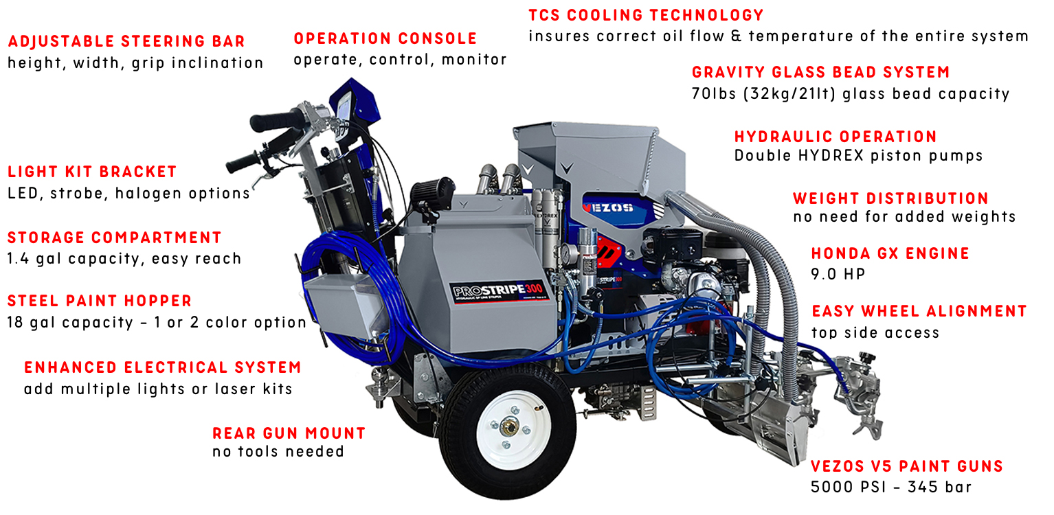 self propelled line striper vezos prostripe 300 dc - dual color