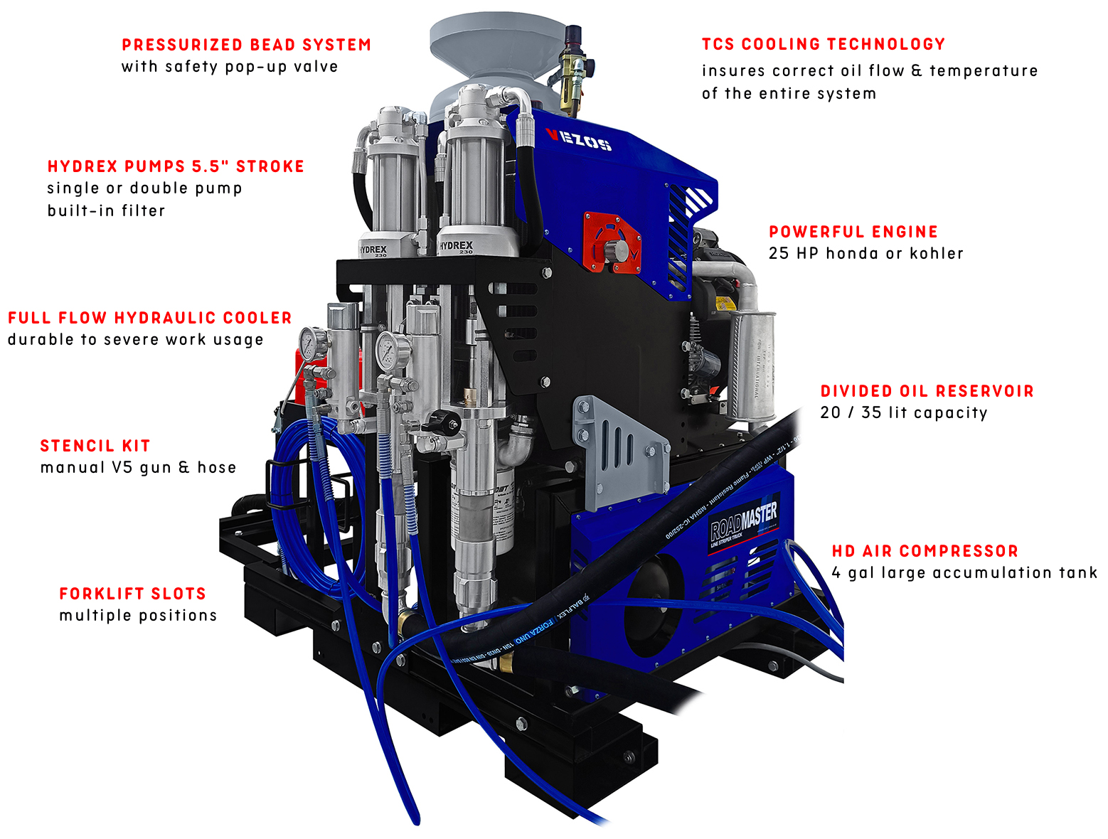 truck mounted road marking kit vezos roadmaster 5 - line striping truck